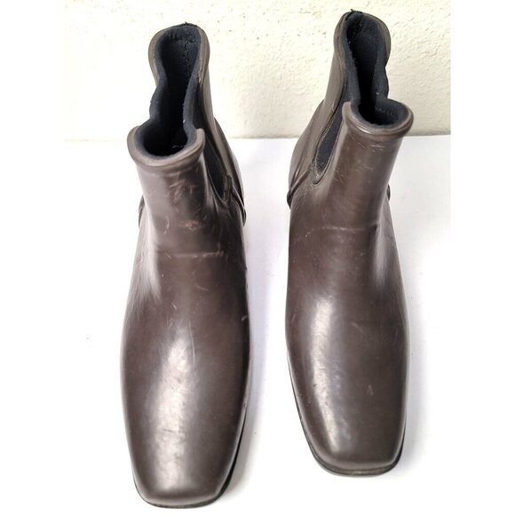 Bogs valerie Women's Brown Ankle Rubber Heel Pump Rain Boots Size 8 - Picture 2 of 12